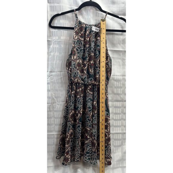 LUSH WOMEN DRESS SLEVEELESS SIZE XS GREEN MULTICOLOR - Picture 3 of 16